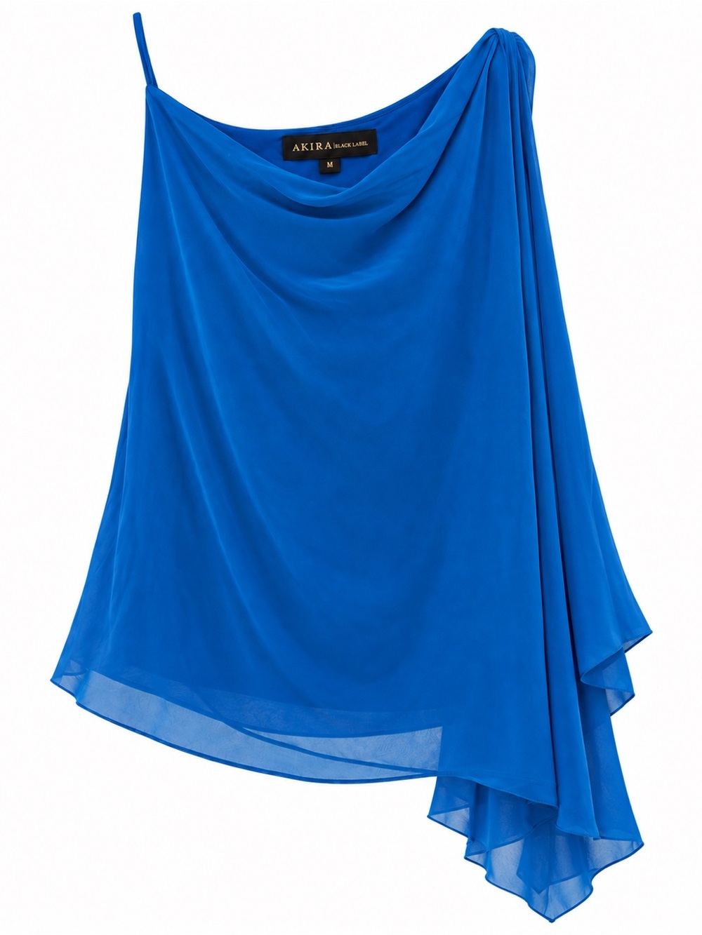 AKIRA Royal Blue One-Shoulder Asymmetrical Chiffon Skirt - 80% OFF MSRP!!!
